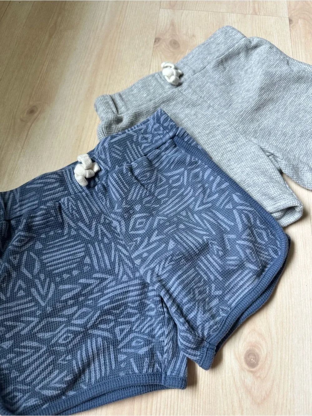 Carter's Blue Patterned & Light Gray Pull-On Shorts